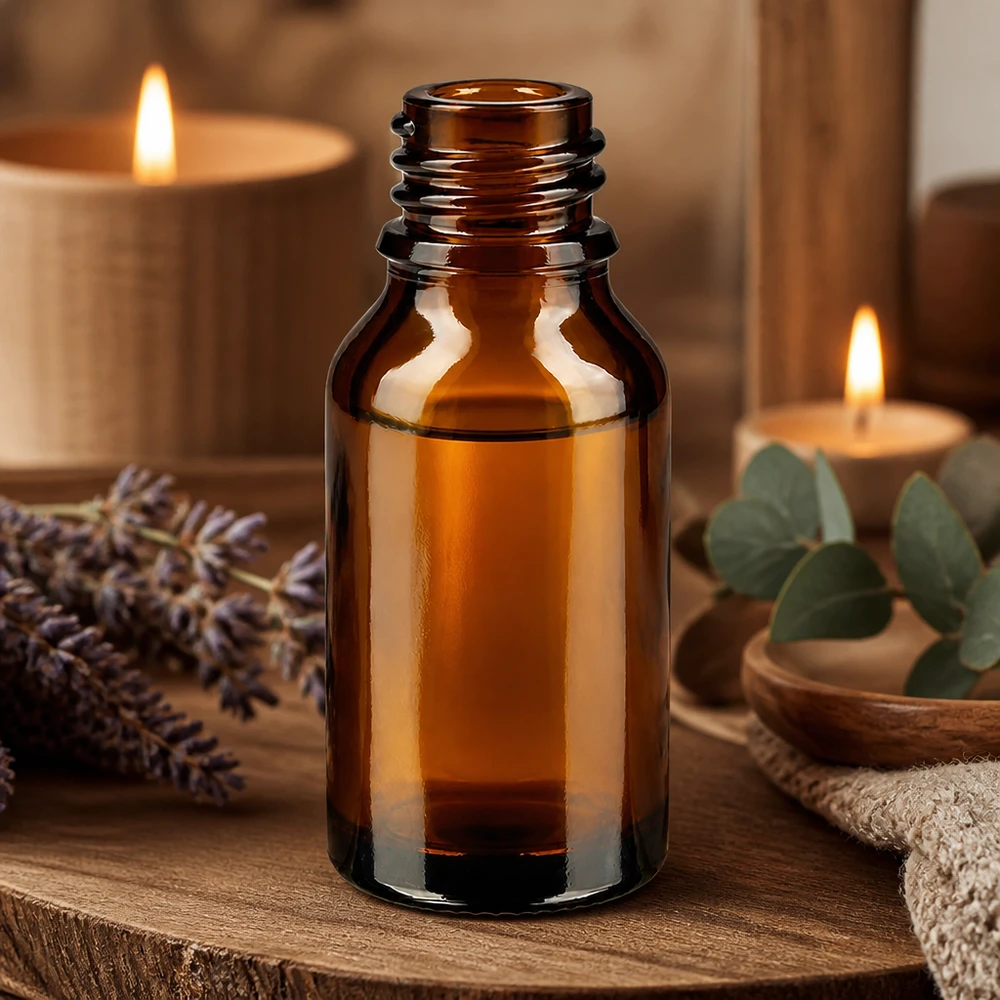 Kapací láhev 30 ml z jantarového skla DIN 18 HOHE FORM 30ml Glasflasche braun hohe Form - vielseitig einsetzbar für Kosmetik und Pharmazie