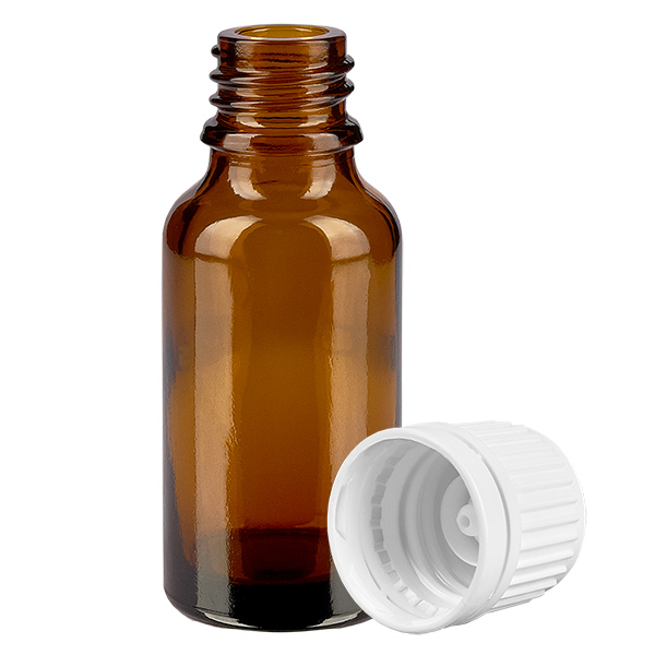 20ml láhev 11mm šroubovací uzávěr bílý s pojistkou proti manipulaci BrownLine UT18/20 20ml láhev 11mm šroubovací uzávěr bílý s pojistkou proti manipulaci BrownLine UT18/20