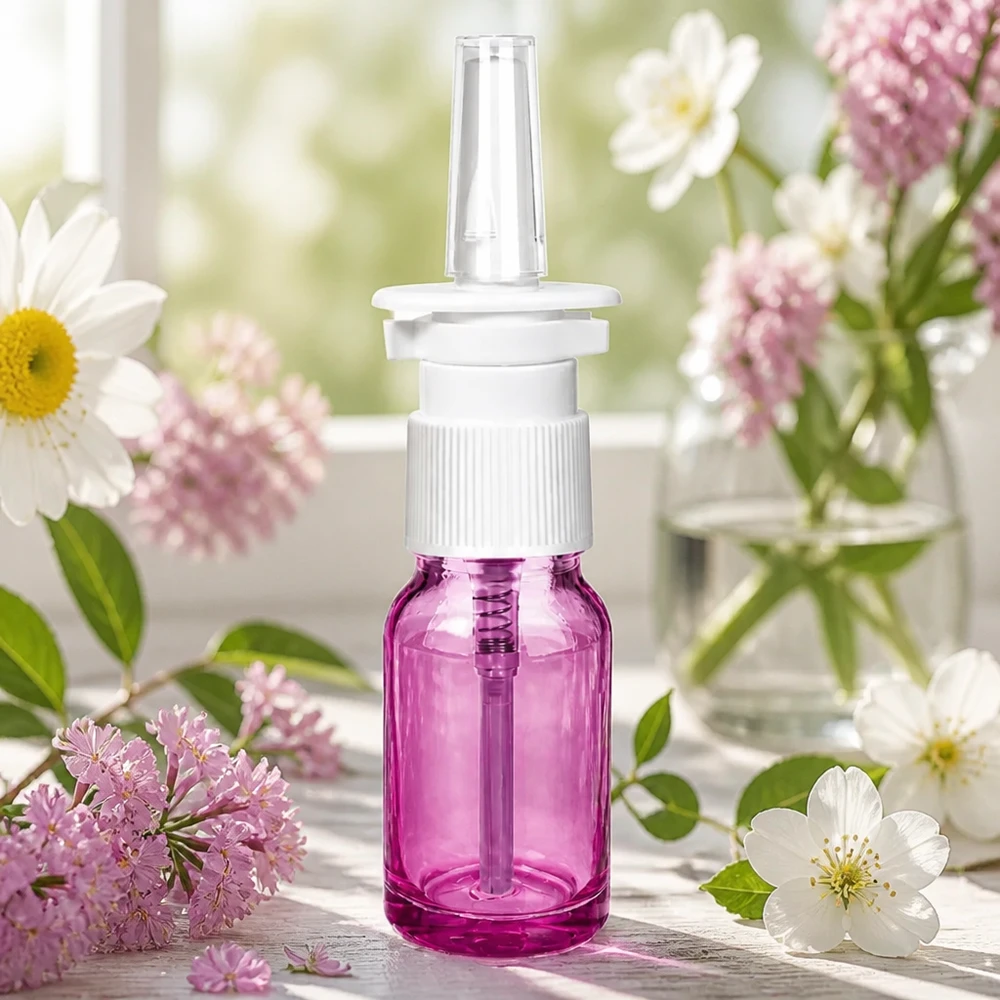 10ml Nasensprayflasche Purple Light transparent mit professionellem Sprühmechanismus