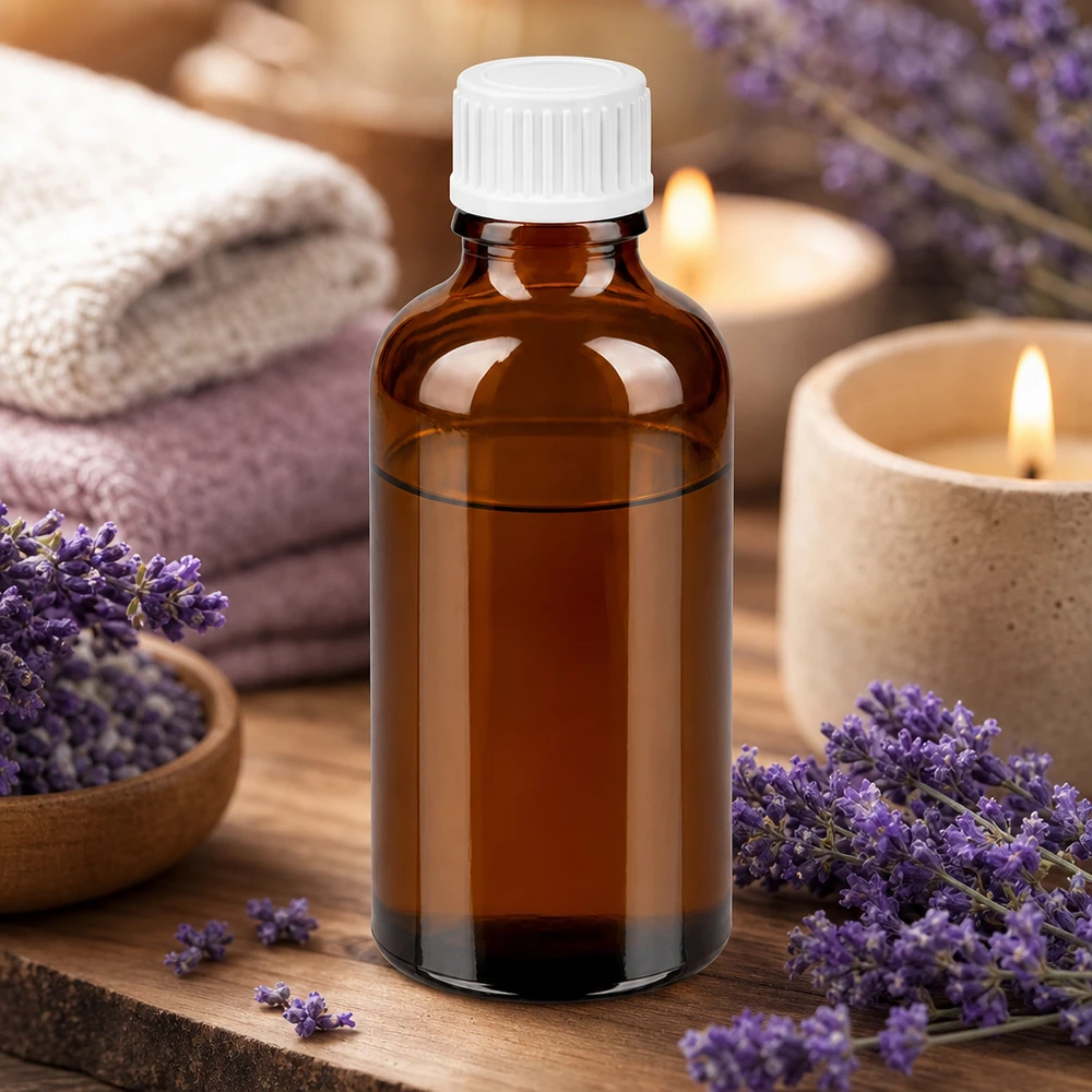 Ergonomische 50ml Tropfflasche aus dunklem Glas mit weißem Verschluss für einfache Handhabung