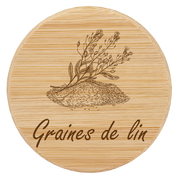 Couvercle en bois &quot;Graines de lin&quot; pour WECK RR100