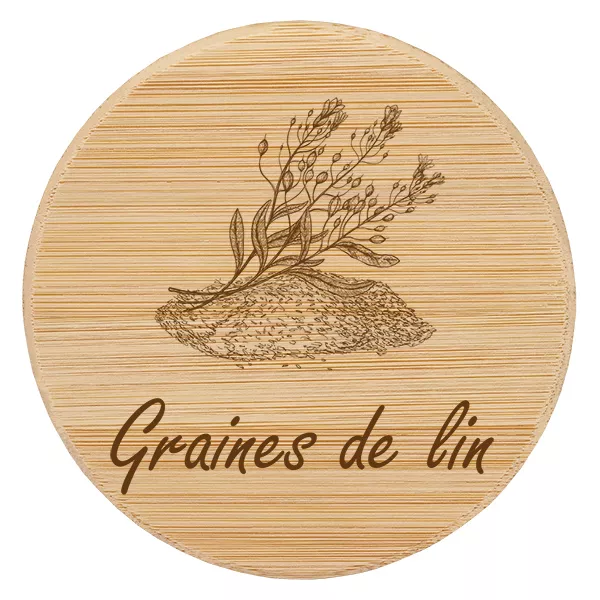 Couvercle en bois "Graines de lin" pour WECK RR100 Couvercle en bois "Graines de lin" pour WECK RR100