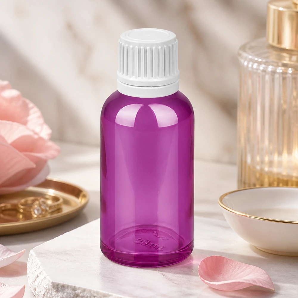 Robuste 30ml Glasflasche mit weißem Tropfverschluss für professionelle Anwendung