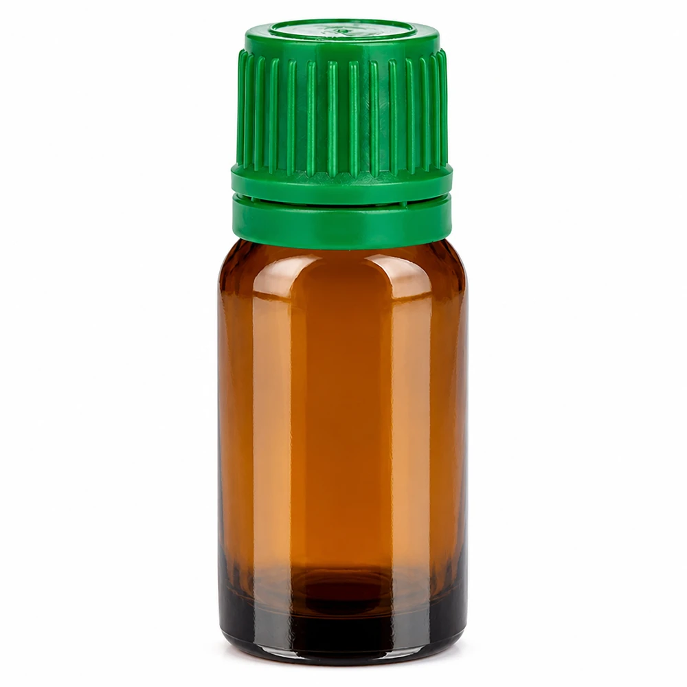 10ml lahvička 11mm šroubovací uzávěr zelený tamper evident BrownLine UT18/10 Hochwertige 10ml Flasche mit grünem Originalitätsverschluss für pharmazeutische Produkte