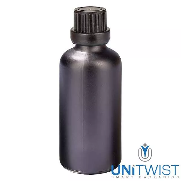50ml lahvička s kapátkem 2mm tamper-evidentní uzávěr BlackL. UT18/50