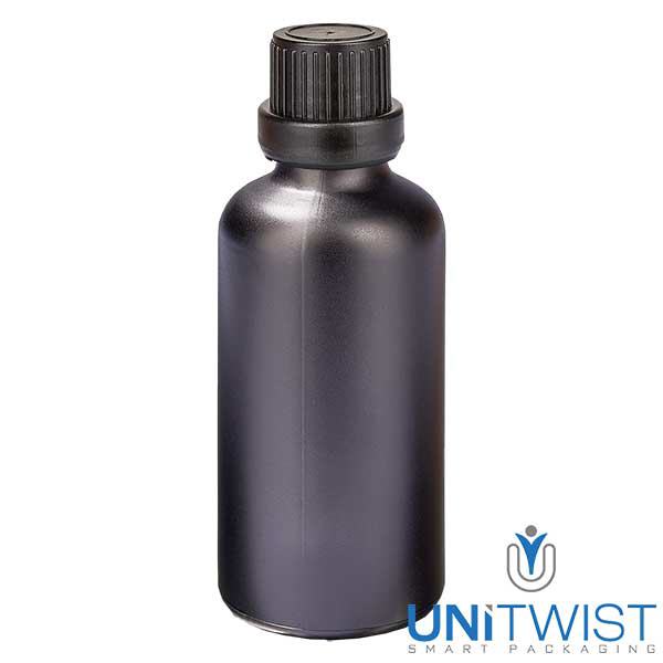 50ml lahvička s kapátkem 2mm tamper-evidentní uzávěr BlackL. UT18/50 50ml lahvička s kapátkem 2mm tamper-evidentní uzávěr BlackL. UT18/50