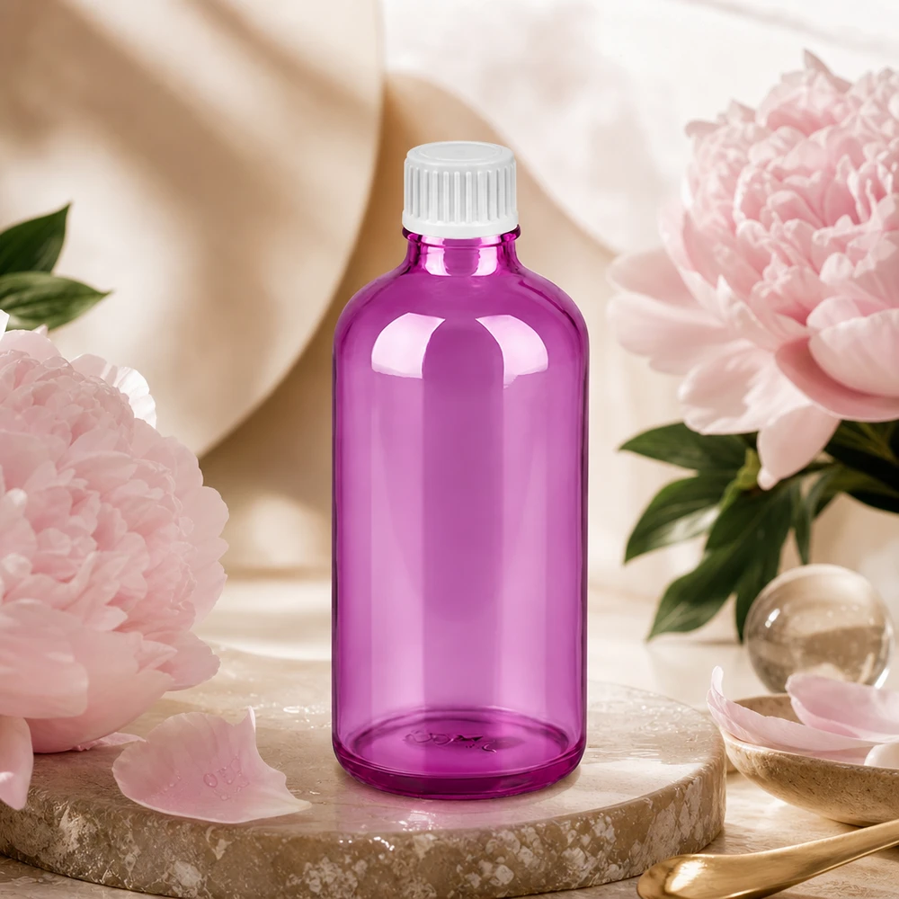 100ml lahvička s kapátkem 0,9 mm bílá standardní PurpleLine UT18/100 Stylische lila Tropfflasche 100ml mit ergonomischem weißem Schraubverschluss für den täglichen Gebrauch