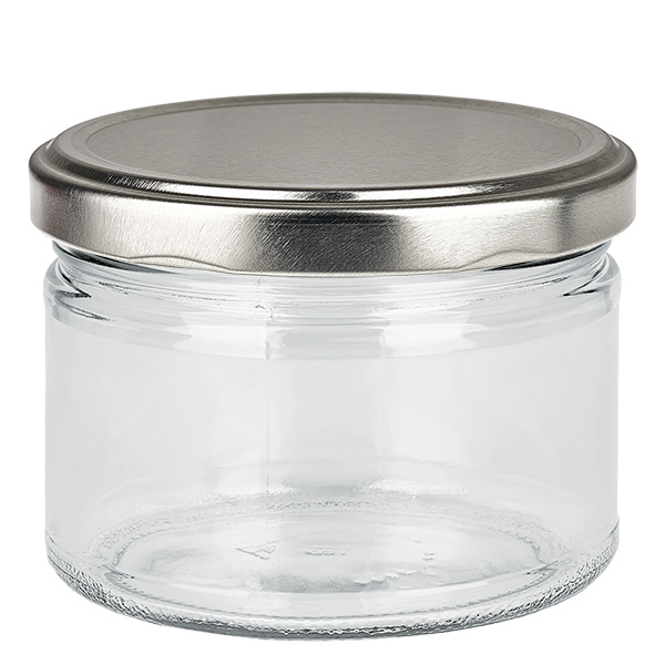 540ml kulatá sklenice + víčko BasicSeal stříbrné matné UNiTWIST