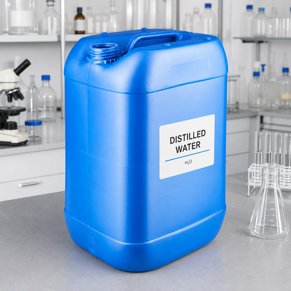 Stapelbarer blauer Kanister 25L ohne Verschluss mit ergonomischem Griff für Laboranwendungen
