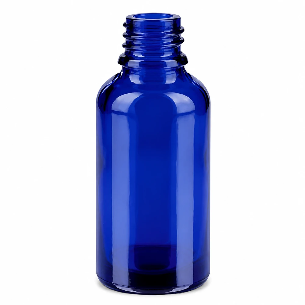 Professionelle 30ml Laborflasche aus UV-schützendem blauen Glas mit Standardgewinde
