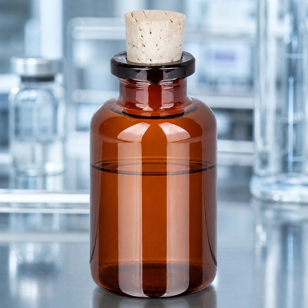 Dunkle Glasflasche 20ml mit Korken 11/14mm zur sicheren Lagerung von Tinkturen