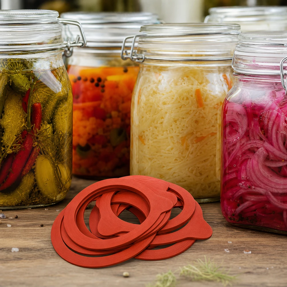 Konzervační kroužek z přírodního kaučuku RR60 Einkochringe RR60 Naturgummi vor fermentierten Gemüsegläsern Sauerkraut Kimchi eingelegte Gurken Zwiebeln