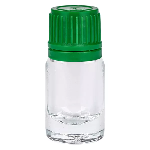 5ml láhev 11mm šroubovací uzávěr zelený tamper-evidentní uzávěr ClearLine UT18/5 5ml láhev 11mm šroubovací uzávěr zelený tamper-evidentní uzávěr ClearLine UT18/5