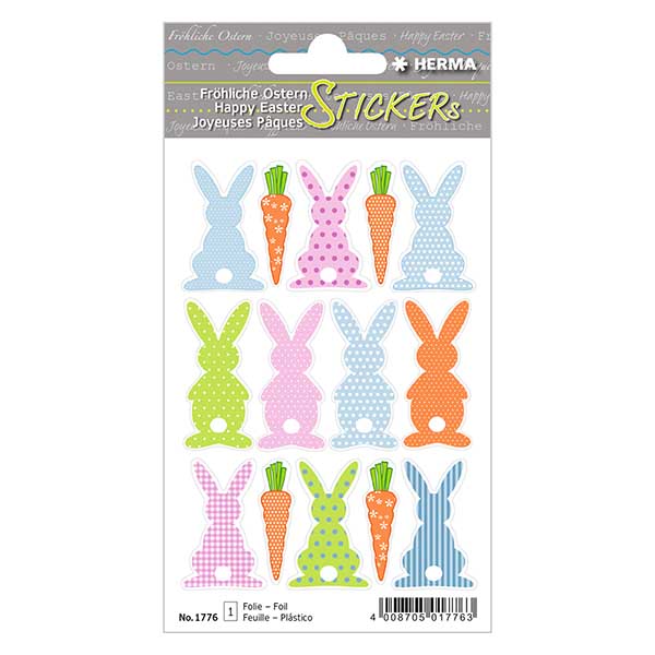 Samolepky &quot;Bunny rally&quot; (14 pr&#367;hledn&#253;ch samolepek)