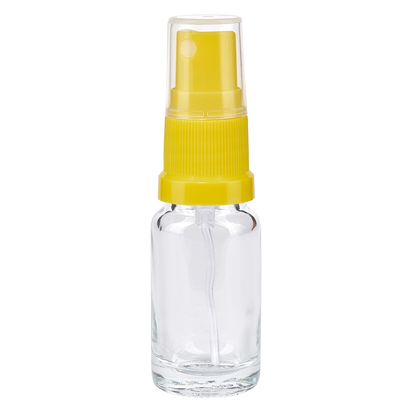 10ml lahvička s rozprašovačem žlutá/transparentní standardní uzávěr ClearLine UT18/10