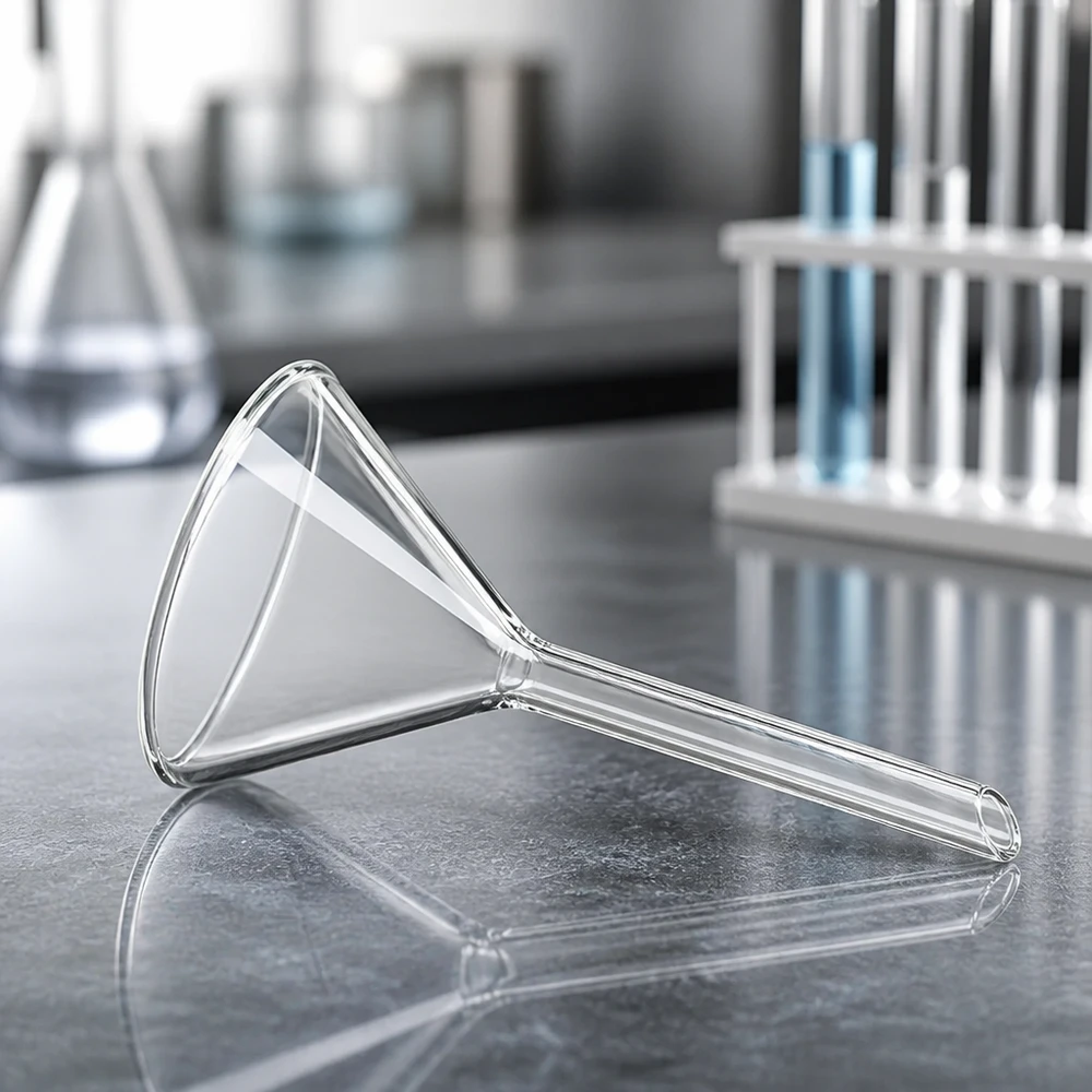 Chemieausrüstung Glastrichter transparent für Filtration und Destillationsverfahren