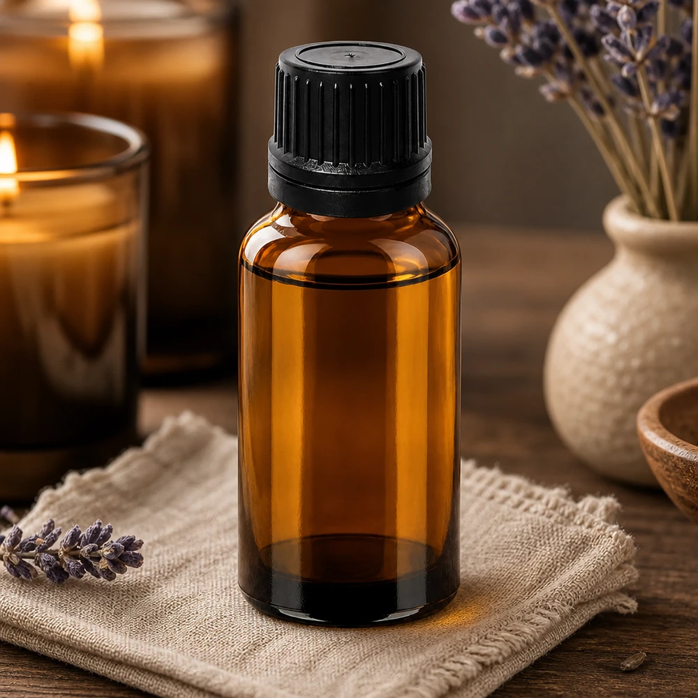 Kleine Braunglas Dosierflasche 20ml mit präzisem Tropfmechanismus für Seren und Tinkturen