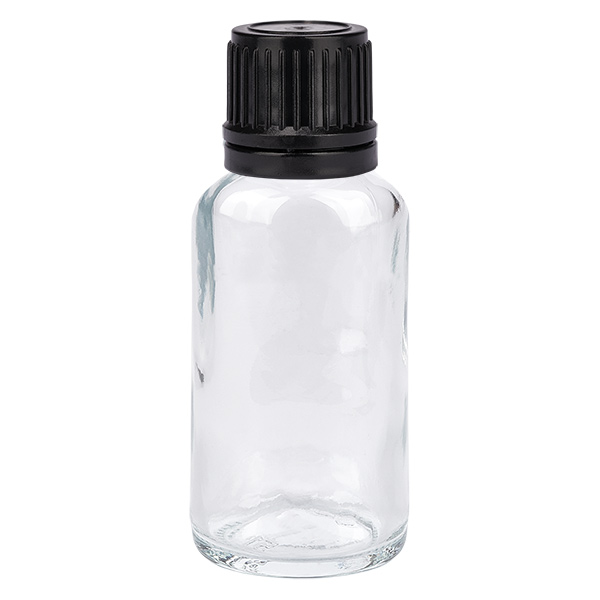 20ml láhev 11mm šroubovací uzávěr černý uzávěr s ochranou proti manipulaci ClearLine UT18/20 20ml láhev 11mm šroubovací uzávěr černý uzávěr s ochranou proti manipulaci ClearLine UT18/20