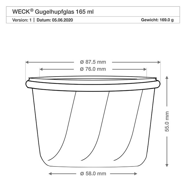 165ml sklenice Gugelhupf WECK RR80 s korkem přírodní 165ml sklenice Gugelhupf WECK RR80 s korkem přírodní
