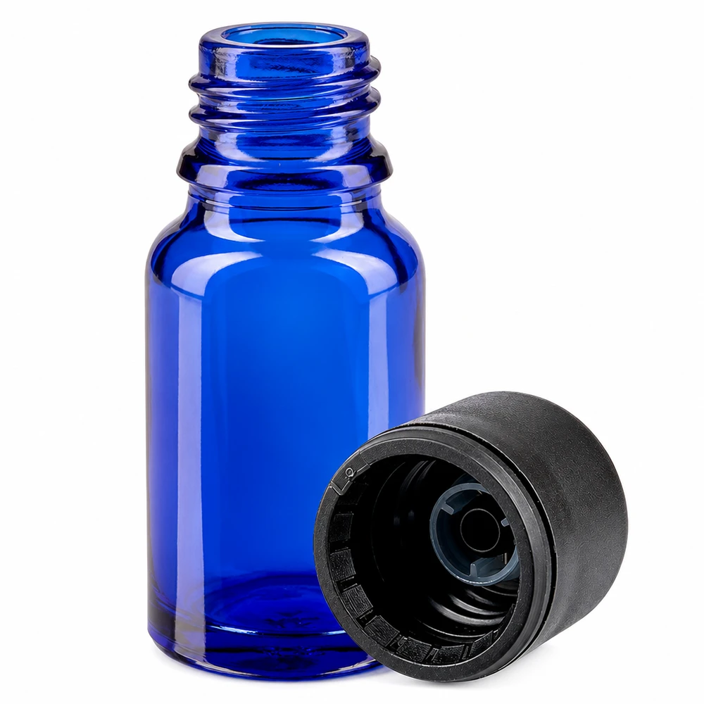 10ml lahvička 6mm šroubovací uzávěr černý standard BlueLine UT18/10