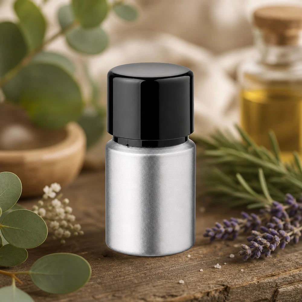 Runde 10ml Aluflasche mit Schraubkappe - platzsparendes Design für DIY Kosmetik und Seren