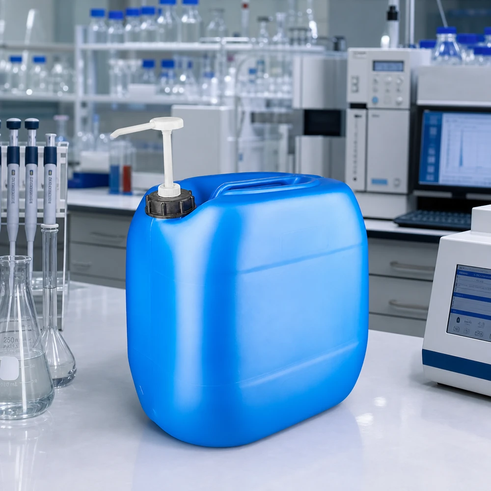 Polyethylen Kanister 30 Liter mit Pumpdosierer für Laborchemikalien und Flüssigkeiten