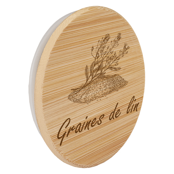 Couvercle en bois "Graines de lin" pour WECK RR100 Couvercle en bois "Graines de lin" pour WECK RR100