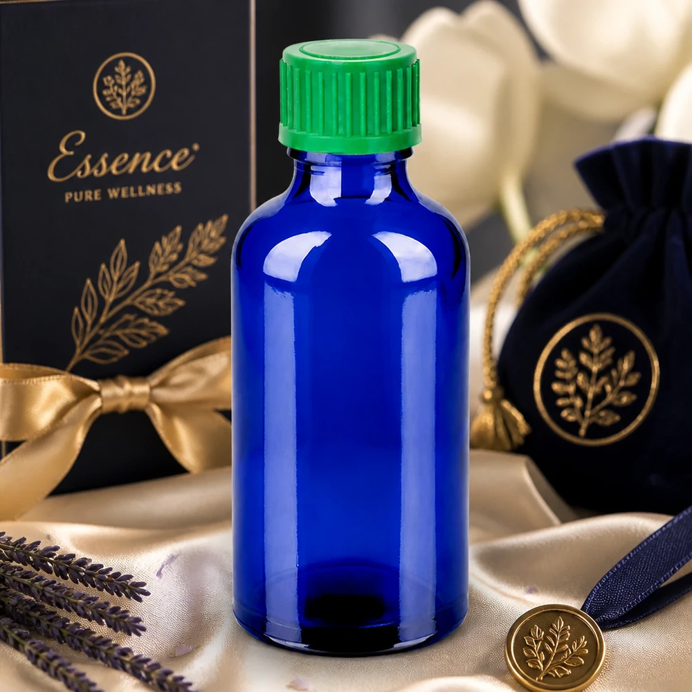 50ml lahvička s kapátkem 0,8 mm zelená standardní uzávěr BlueLine UT18/50 Handliche BlueLine Glasflasche 50ml mit ergonomischem Design für einfache Handhabung