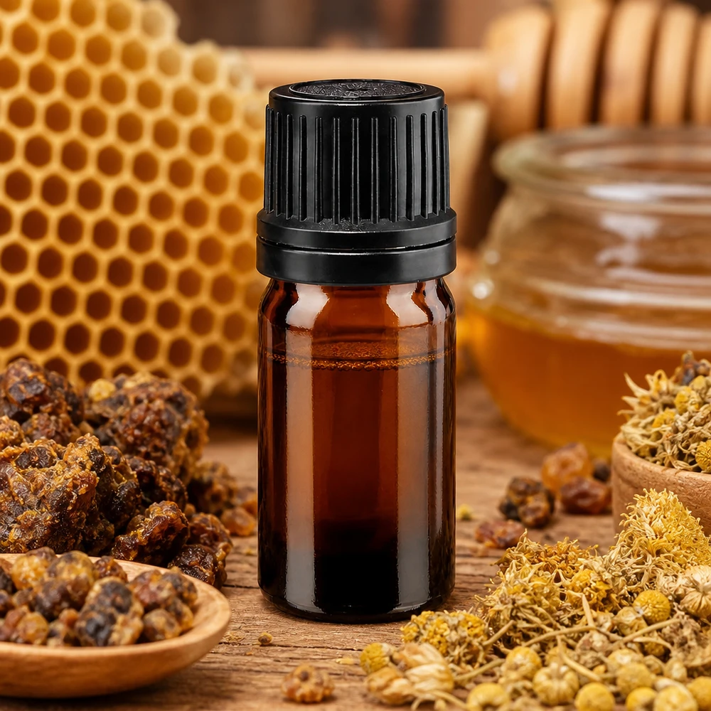 Originalitätsverschluss Flasche 5ml braun 8mm Öffnung ideal für Propolis und Honigextrakte