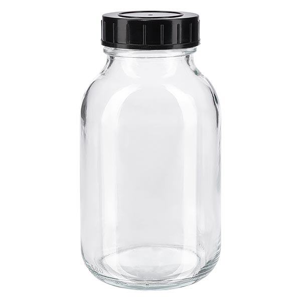 500ml láhev se širokým hrdlem z čirého skla se šroubovacím uzávěrem 500ml láhev se širokým hrdlem z čirého skla se šroubovacím uzávěrem