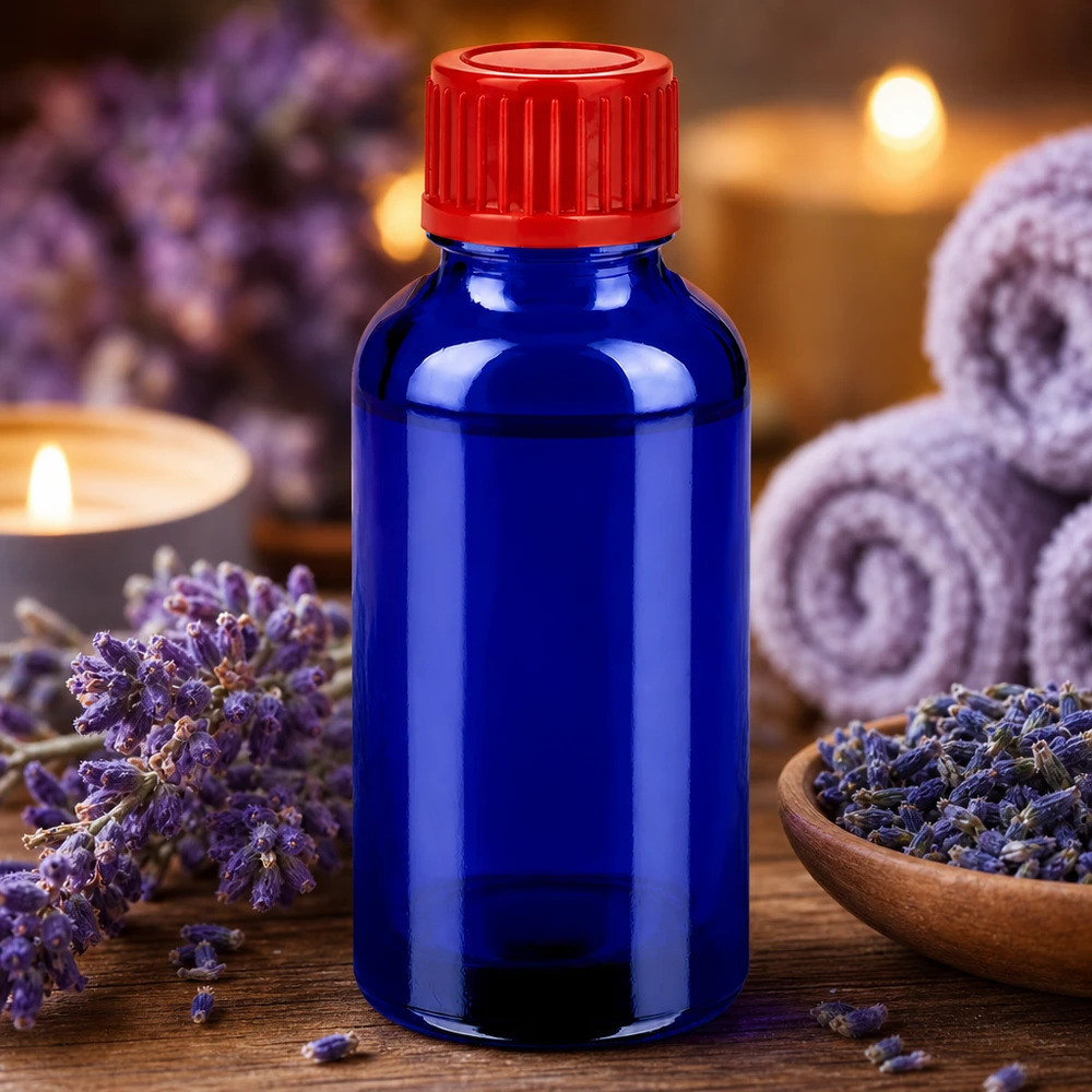 Elegante 30ml Glasflasche in Kobaltblau mit ergonomischem Design für den täglichen Gebrauch