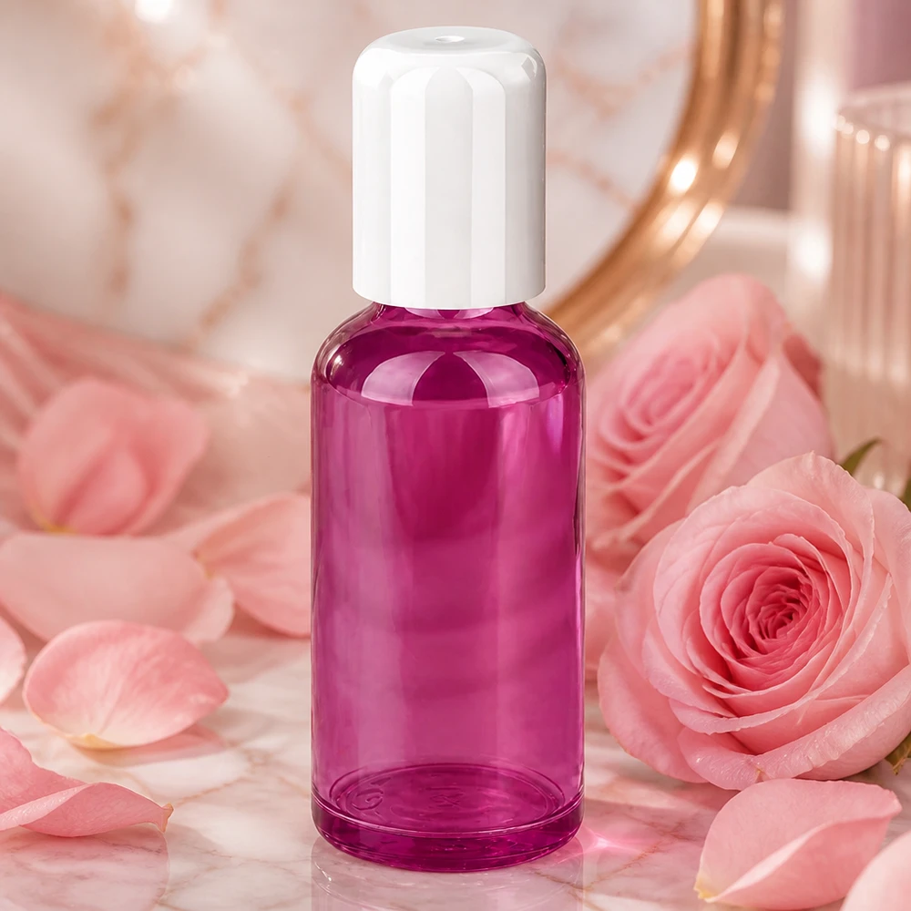 Kompakte 50ml Roll-On Flasche violett für aromatherapeutische Anwendungen und Düfte