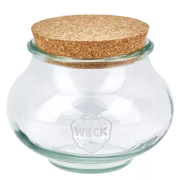 560ml šperkovnice WECK RR80 s korkem natural WECK Schmuckglas 560ml RR80 mit Naturkorken Deckel Vorratsglas Einmachglas Glasbehälter mit Korkdeckel