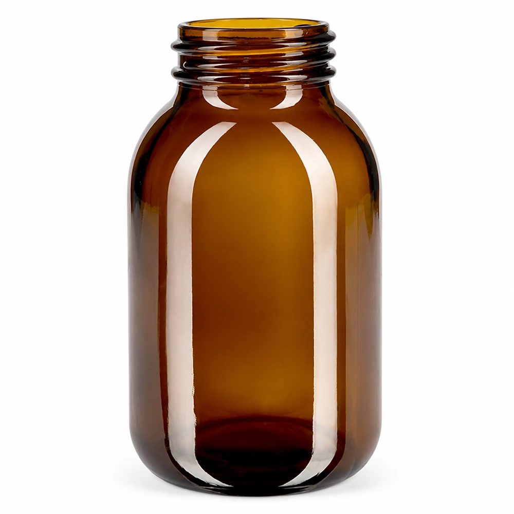 500ml láhev se širokým hrdlem z jantarového skla s uzávěrem UV-Schutz Glasflasche braun 500ml mit praktischem Weithalsverschluss für Aufbewahrung