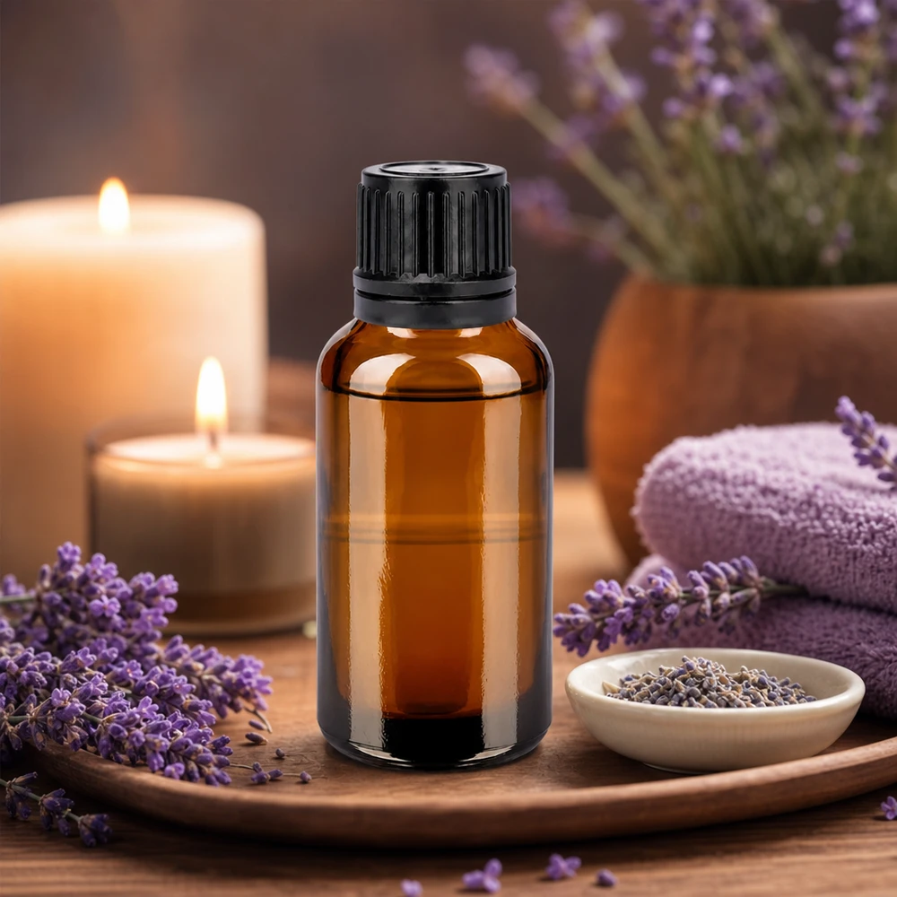 30ml láhev 11mm šroubovací uzávěr černý tamper evidentní uzávěr BrownLine UT18/30 Professionelle 30ml Kosmetikflasche aus dunklem Glas für Hautpflege und Massage