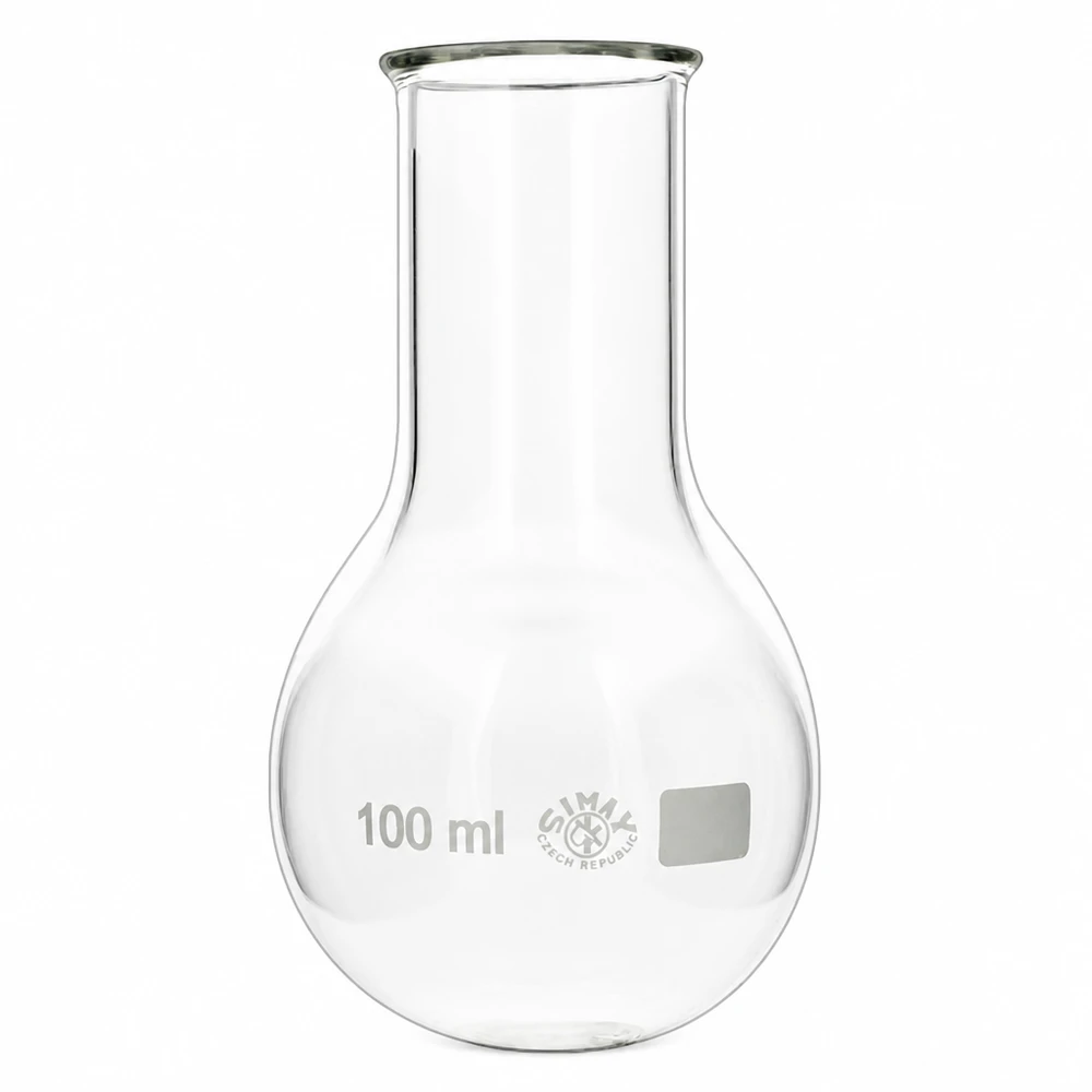 Baňka s kulatým dnem 100ml se širokým hrdlem Klarer 100ml Rundkolben mit breiter Öffnung für optimale Handhabung im Labor