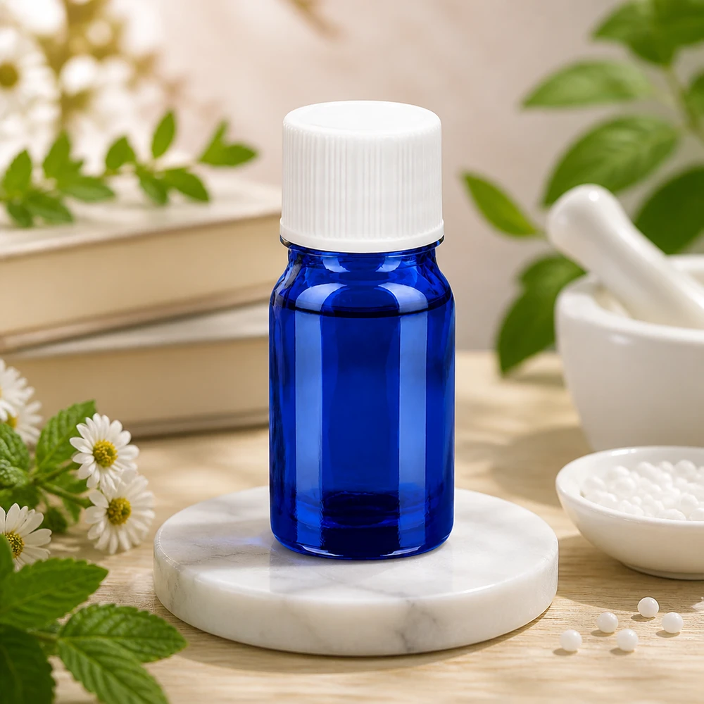 5ml lahvička 11mm šroubovací uzávěr bílý standardní BlueLine UT18/5 Praktische 5ml BlueLine Glasflasche UT18/5 mit dichtem weißem Verschluss für sichere Aufbewahrung