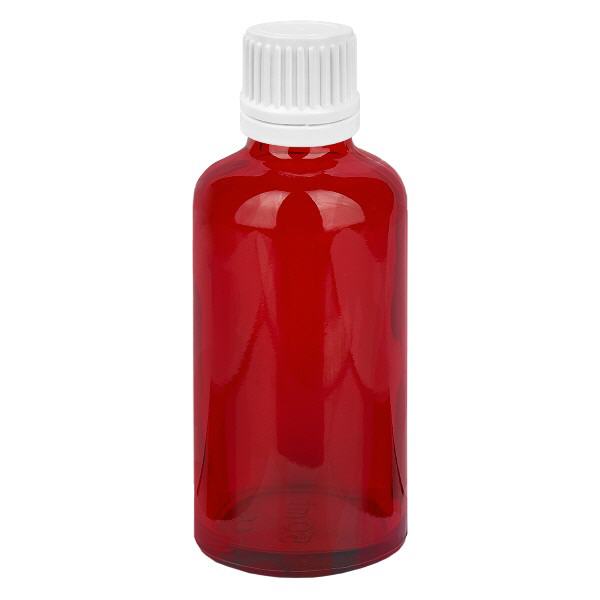 50ml lahvi&#269;ka s kap&#225;tkem 0,7mm b&#237;l&#225; s tamper-evidentn&#237;m uz&#225;v&#283;rem RedLine UT18/50