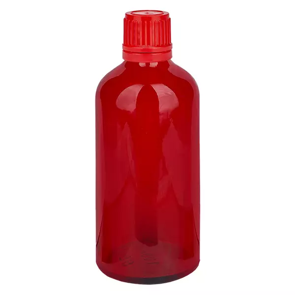 100ml láhev 11mm šroubovací uzávěr červený uzávěr s ochranou proti manipulaci RedLine UT18/100