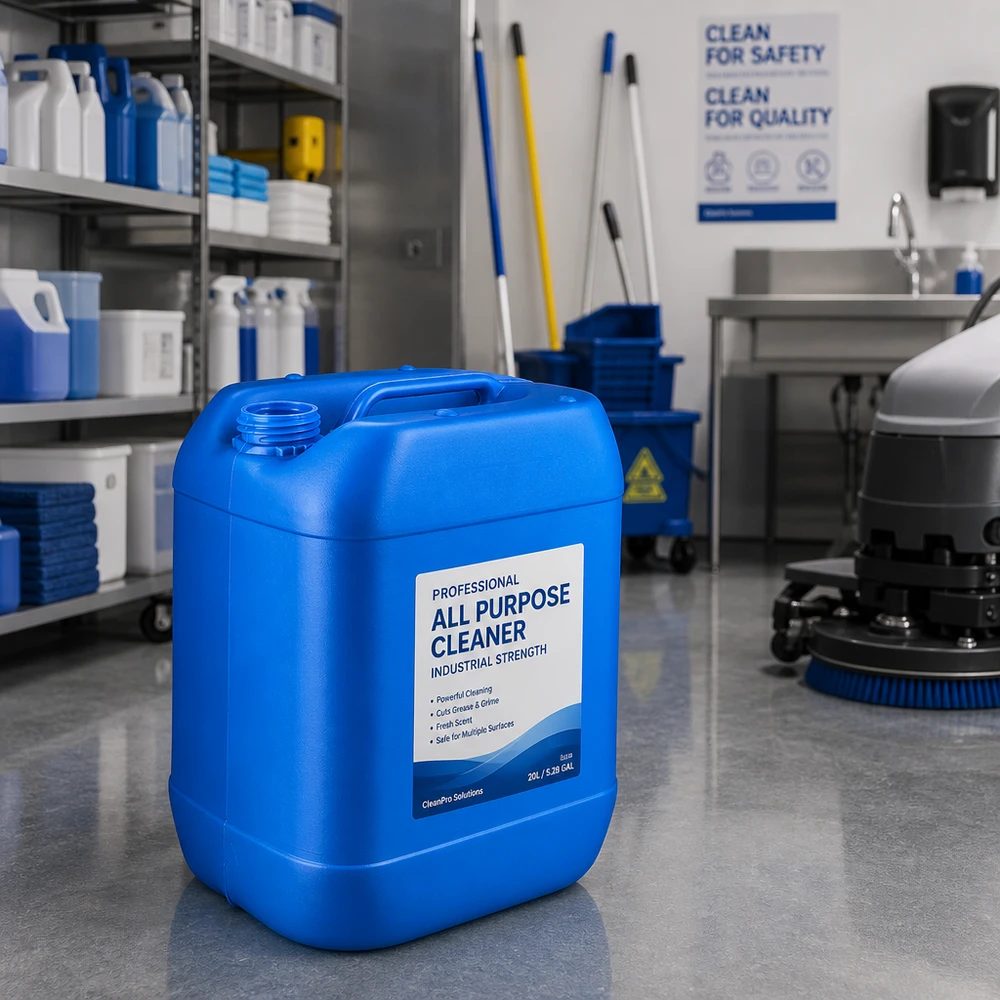 Kanystr 20 litrů modrý bez uzávěru Kanister 20 Liter in Signalblau ohne Deckel mit ergonomischem Griffbügel für Reinigungsbranche