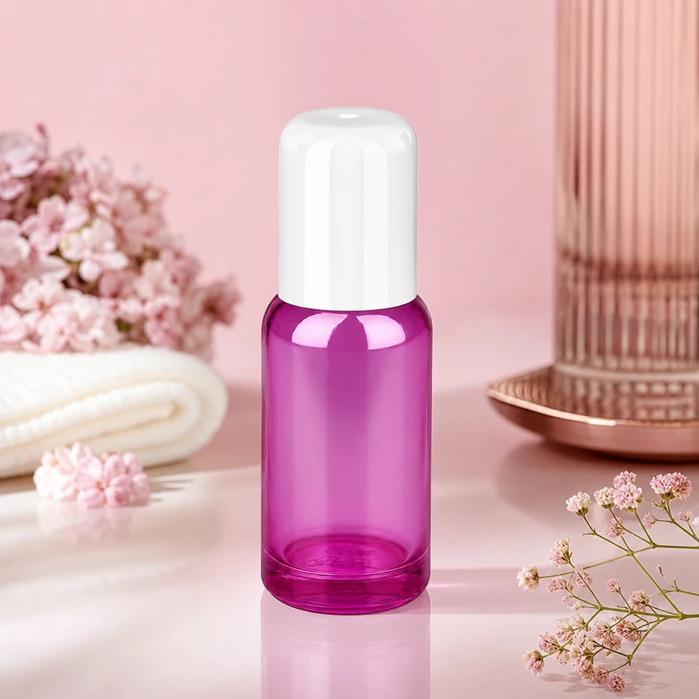 20ml lahvička s kuličkovým rozprašovačem PurpleLine UT18/20 bílá standardní Handliche Roll-On Glasflasche 20ml mit präzisem Kugelapplikator für punktuelle Behandlungen