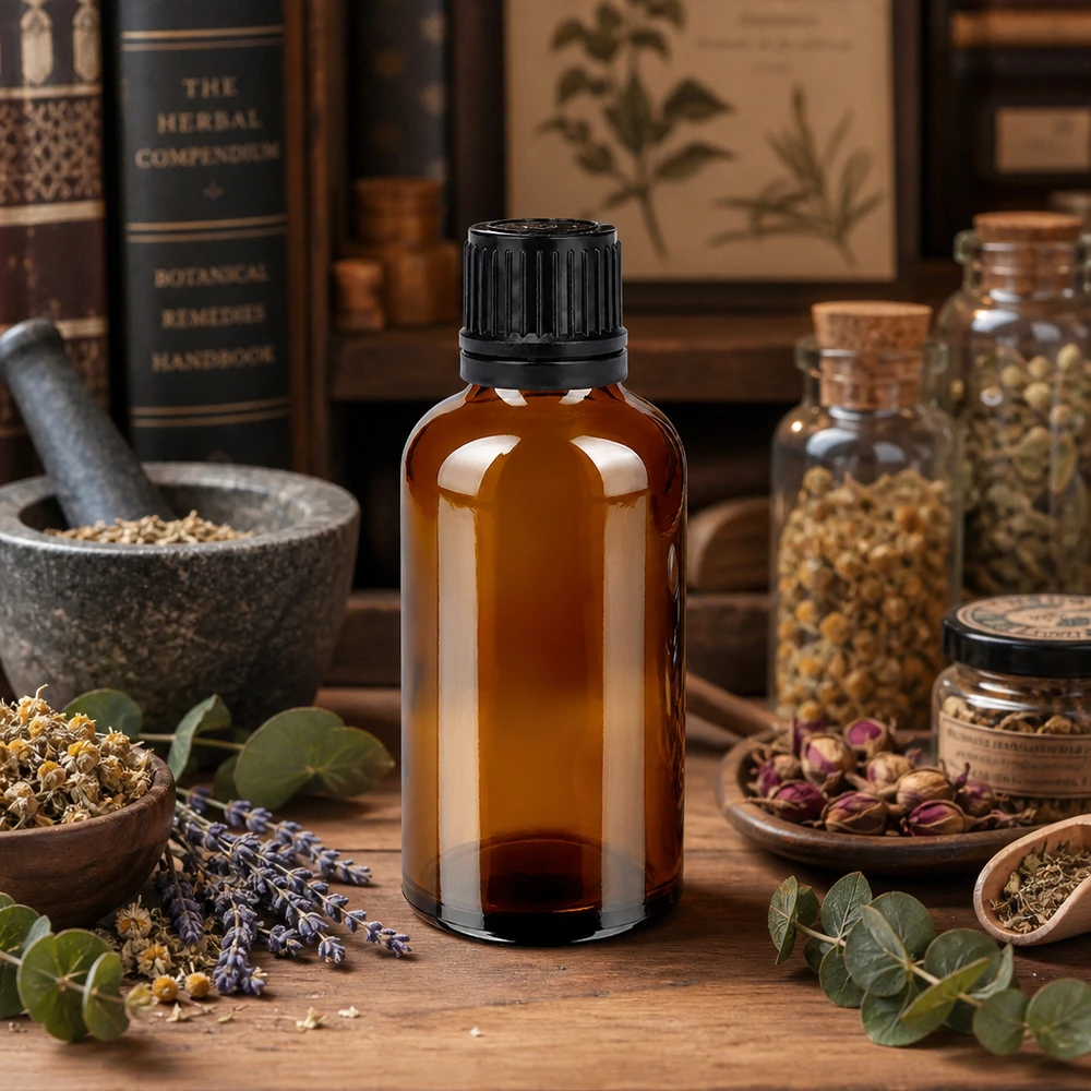 50ml láhev 11mm šroubovací uzávěr černý uzávěr s ochranou proti manipulaci BrownLine UT18/50 Medizinflasche 50ml mit UV-Schutz und schwarzem Originalitätsverschluss für sterile Lösungen
