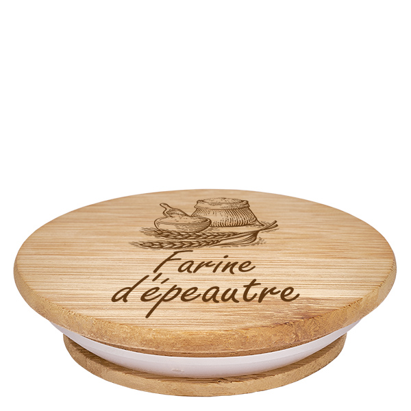 Couvercle en bois "farine d'épeautre" pro WECK RR100 Couvercle en bois "farine d'épeautre" pro WECK RR100