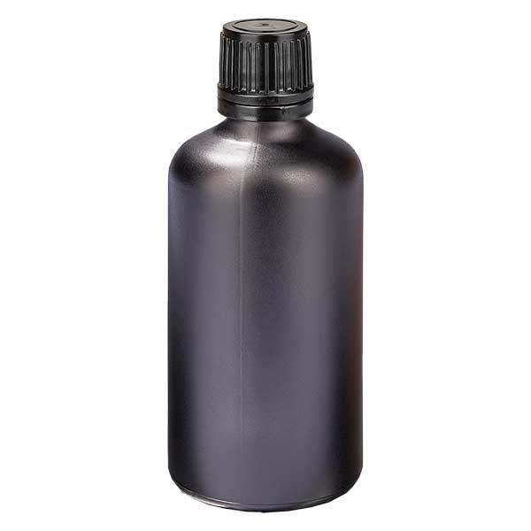 100ml lahvička s kapátkem 1mm tamper-evidentní uzávěr Černá UT18/100 100ml lahvička s kapátkem 1mm tamper-evidentní uzávěr Černá UT18/100