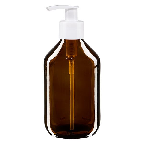 250ml lahvička na léky hnědá, s dávkovací pumpičkou bílé barvy ApoGlas 250ml lahvička na léky hnědá, s dávkovací pumpičkou bílé barvy ApoGlas
