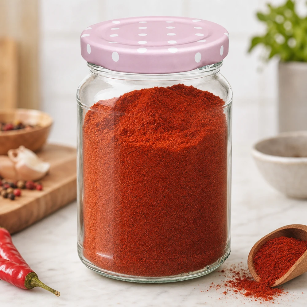 205ml kulatá sklenice + víčko BasicSeal s tečkami růžové UNiTWIST Gewürzaufbewahrung im 205ml Rundglas mit rosa Punktedeckel - ideal für Paprika und Küchengewürze