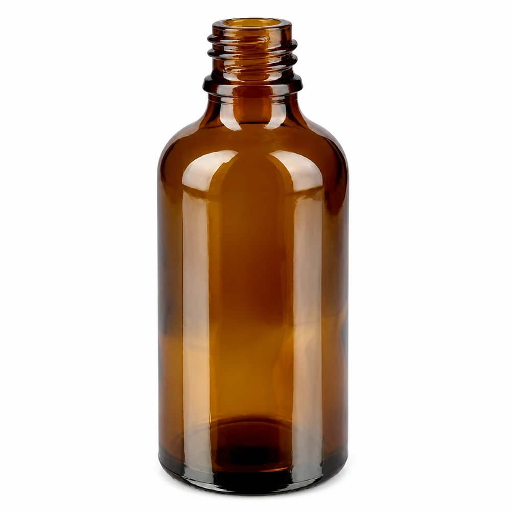 50ml pipetovací láhev bílá/modrý tamper evidentní uzávěr BrownLine UT18/50 Robuste 50ml Pipettenflasche aus dickem braunem Glas für Labor und Apotheke