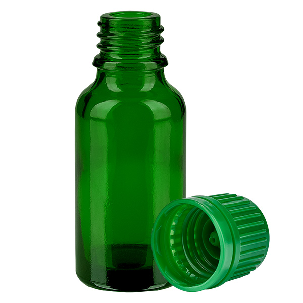 20ml lahvička 11mm šroubovací uzávěr zelený tamper-evidentní uzávěr GreenLine UT18/20 20ml lahvička 11mm šroubovací uzávěr zelený tamper-evidentní uzávěr GreenLine UT18/20