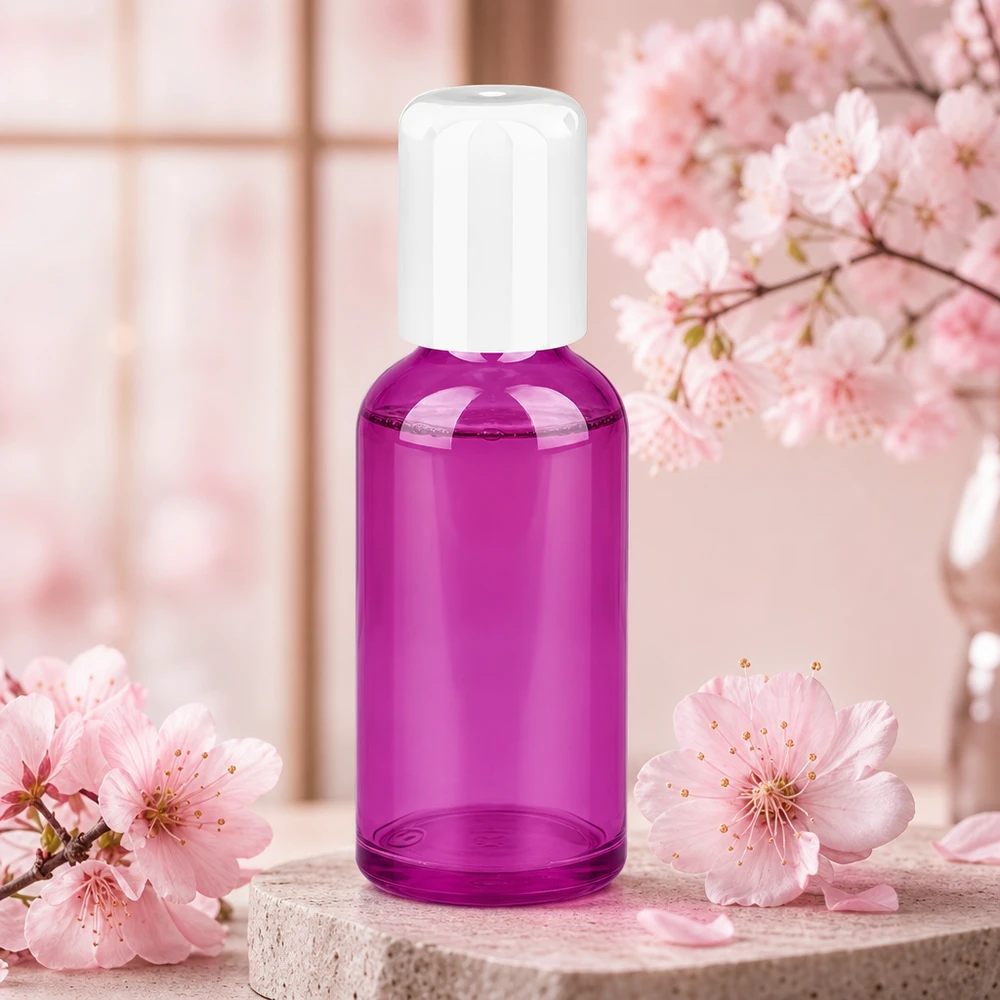 50ml Roll-On Flasche violett transparent für präzise Dosierung und gleichmässige Verteilung