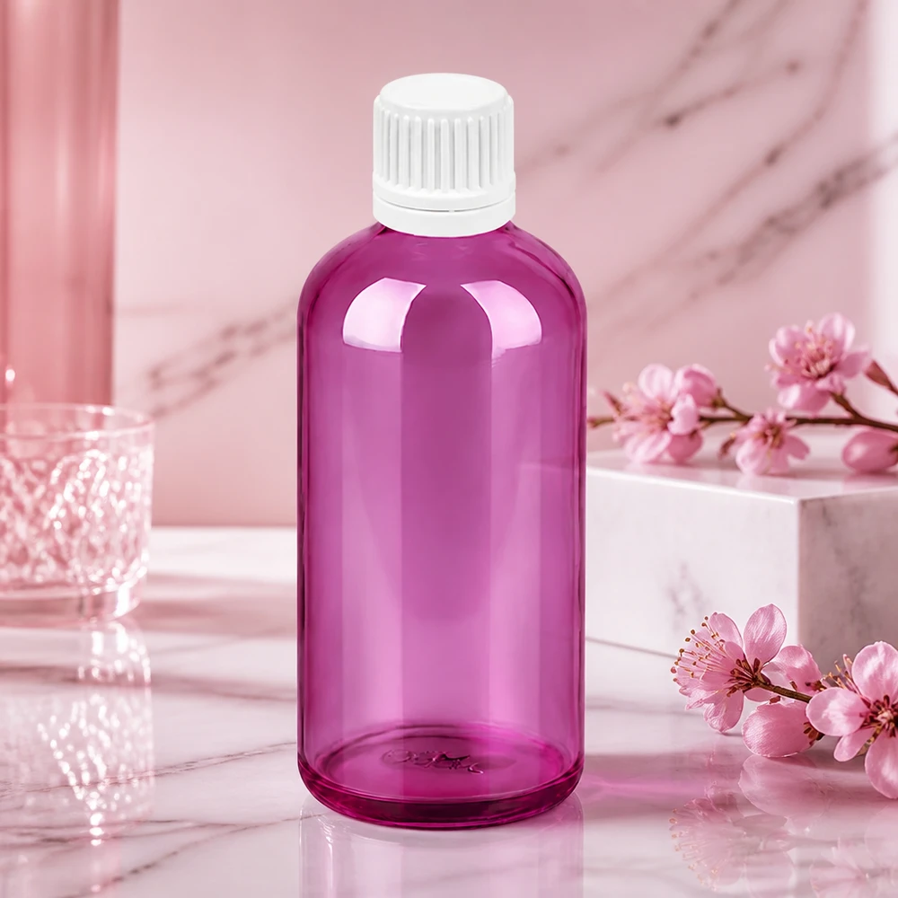 100ml lahvička s kapátkem 0,7mm bílé sklo Originality šroubovací uzávěr PurpleLine UT18/100 Handliche 100ml Tropfflasche mit 0.7mm Nadel ideal für DIY Kosmetik und Mischungen zu Hause